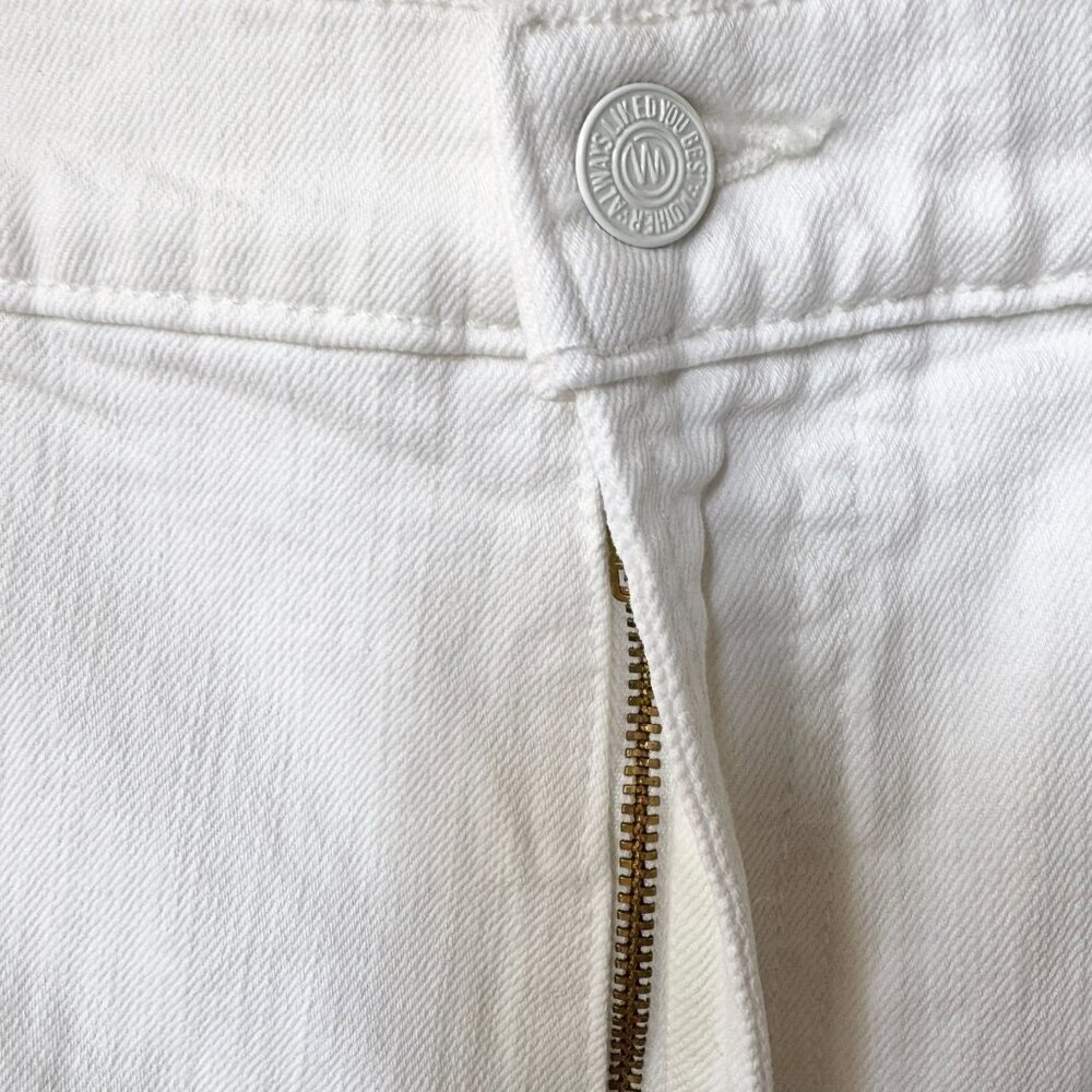 MOTHER Superior The Stud Finder Sneak Wide-Leg Jeans White Totally Innocent 28 - Picture 7 of 17